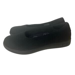 Sketchers On the Go Black Fabric Stretch Ballet Flat Sneaker Slip On comfort 8